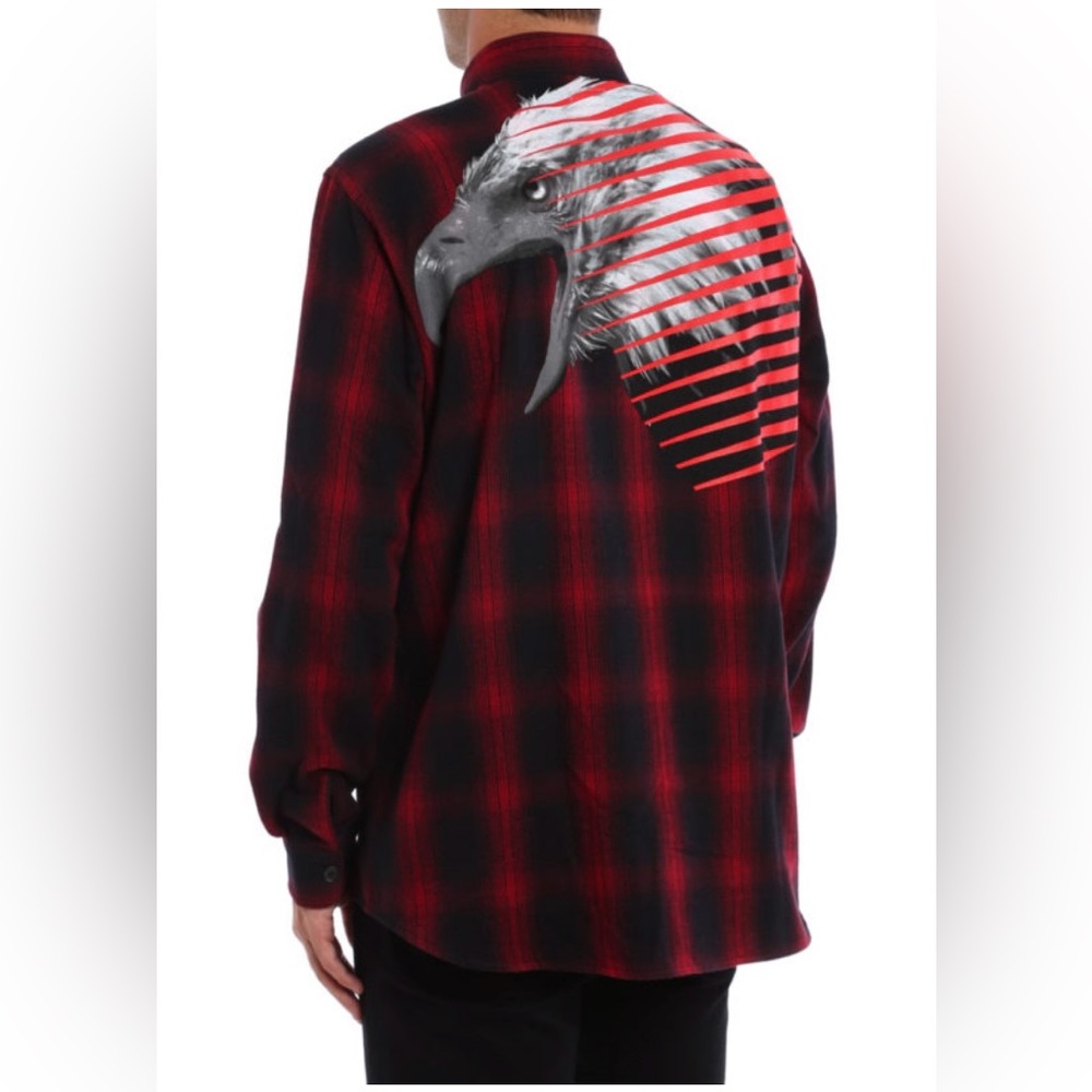 MARCELO BURLON iamens eagle print plaid check shirt